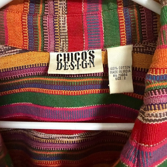 Chico's Multicolor Striped Shirt style jacket - perfect - chicos size 2 / large - Picture 5 of 15